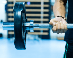 Man lifting weights