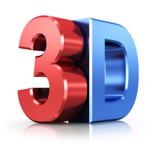 red "3" and Blue "D" to make up 3-D logo for page title image