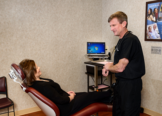 Dr. Platt Talking to a patient about options for procedures