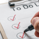 Checking off checkist of post-operative surgical instructions