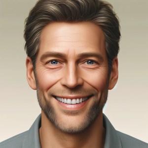 middle age man smiling after bone grafting procedure with Jay Platt, DDS