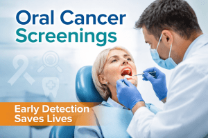 Oral Surgeon evaluating a pateint for oral cancer