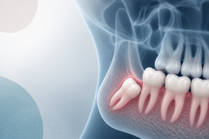 6 reasons you may need your wisdom teeth out cover photo with a digital representation of an impacted wisdom tooth